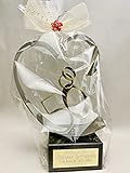 Trofeos Cadenas | Figura del cuore, regalo per il 50 anniversario di matrimonio, trofeo di nozze d'oro, incisione personalizzata inclusa