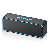 Sonkir Altoparlante Bluetooth, Casse Portatili Bluetooth 5.0 con Bassi Stereo 3D Hi-Fi Mani Libere, Batteria Integrata da 1500 mAh Supporto TF Carda (Blu)