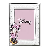 Disney Baby - Minnie Mouse - Cornice Porta Foto in Argento con dettagli dipinti a Colori da Tavolo o Comodino per la Cameretta del Bambino perfetta come Idea...