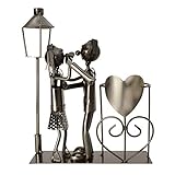 Michel Toys Portacandele con lanterna per candela, in metallo, colore: argento
