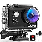 COOAU Action Cam HD 4K 20MP WiFi Con Microfono Esterno Fotocamera Sott'acqua 40M con Telecomando Videocamera Impermeabile 170° Grandangolare Time Lapse/2...