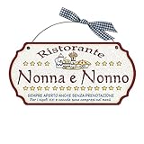 L'Angolo delle Idee Targa Sagomata Ristorante Nonna Nonno. casa Idea Regalo Made in Italy Fuoriporta